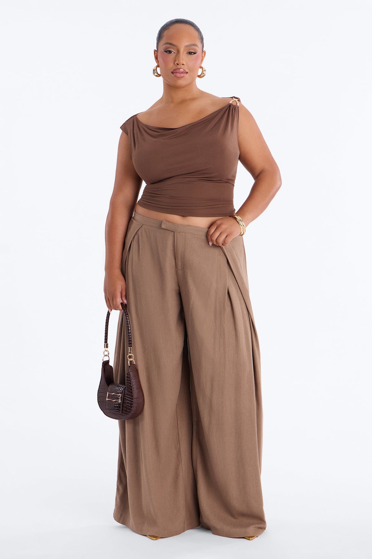 Calça Feminina Linho Pantalona Plissado – Doce Malícia