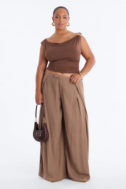 Calça Feminina Linho Pantalona Plissado – Doce Malícia