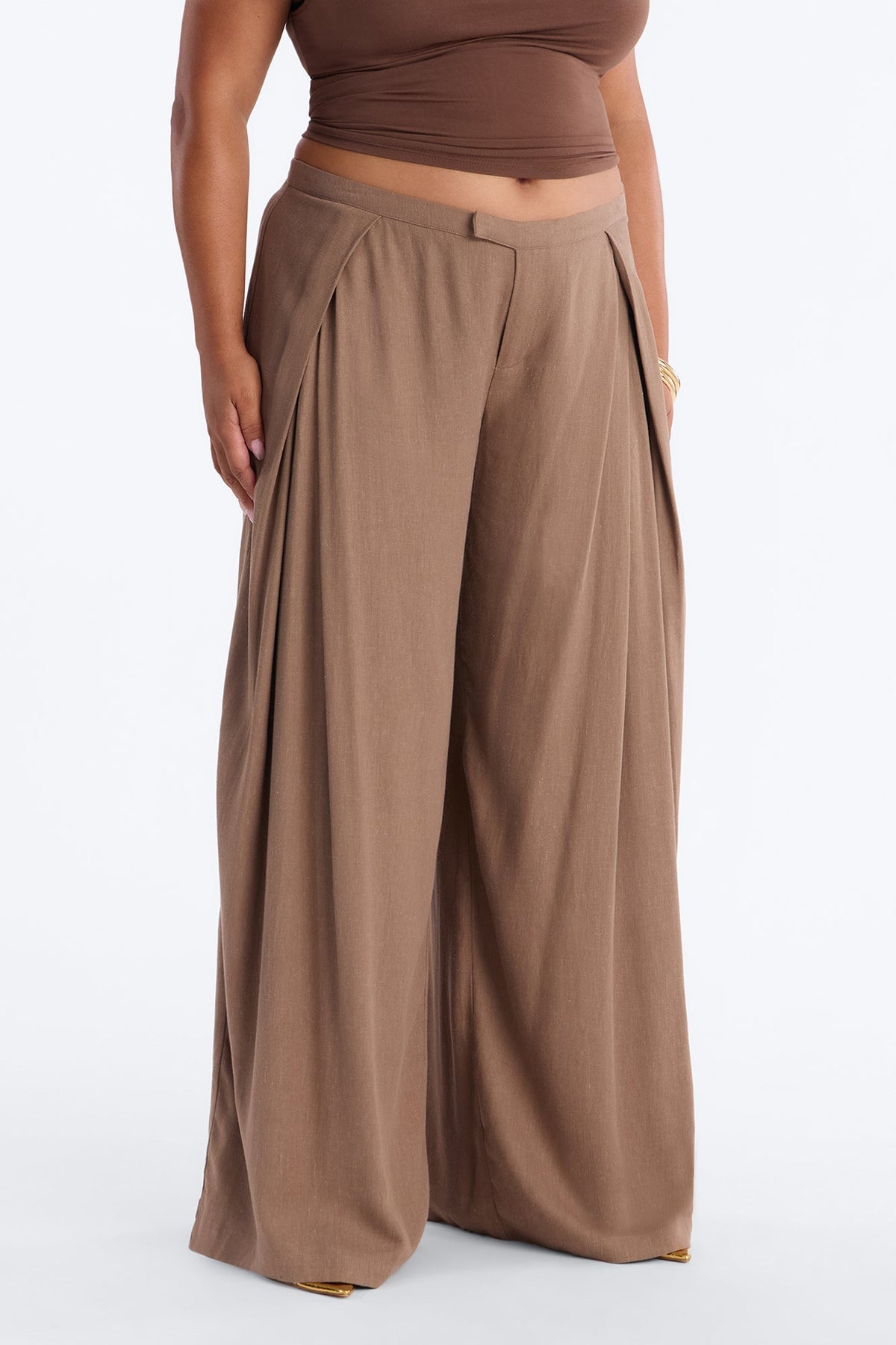 Calça Feminina Linho Pantalona Plissado – Doce Malícia