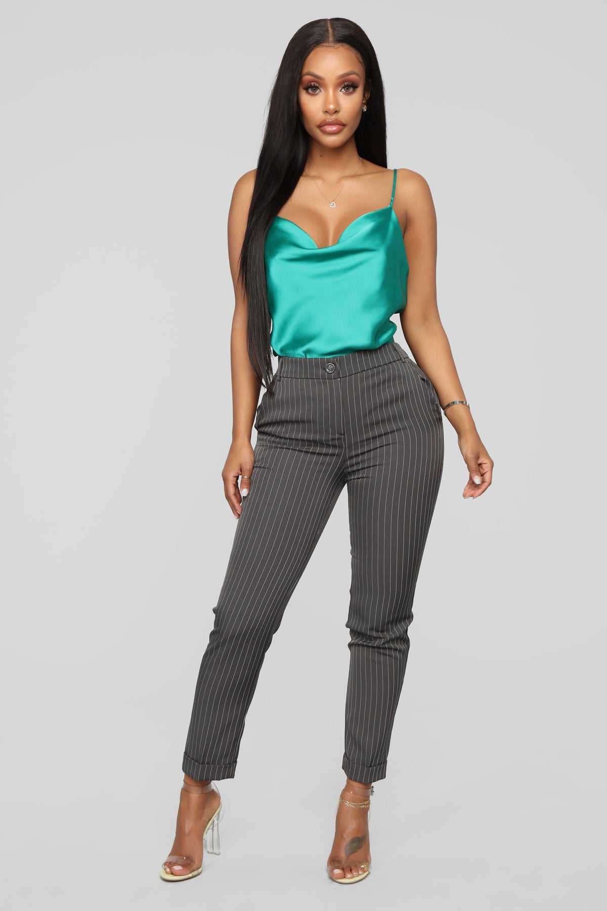 Calça Feminina Listrado Cinza – Doce Malícia