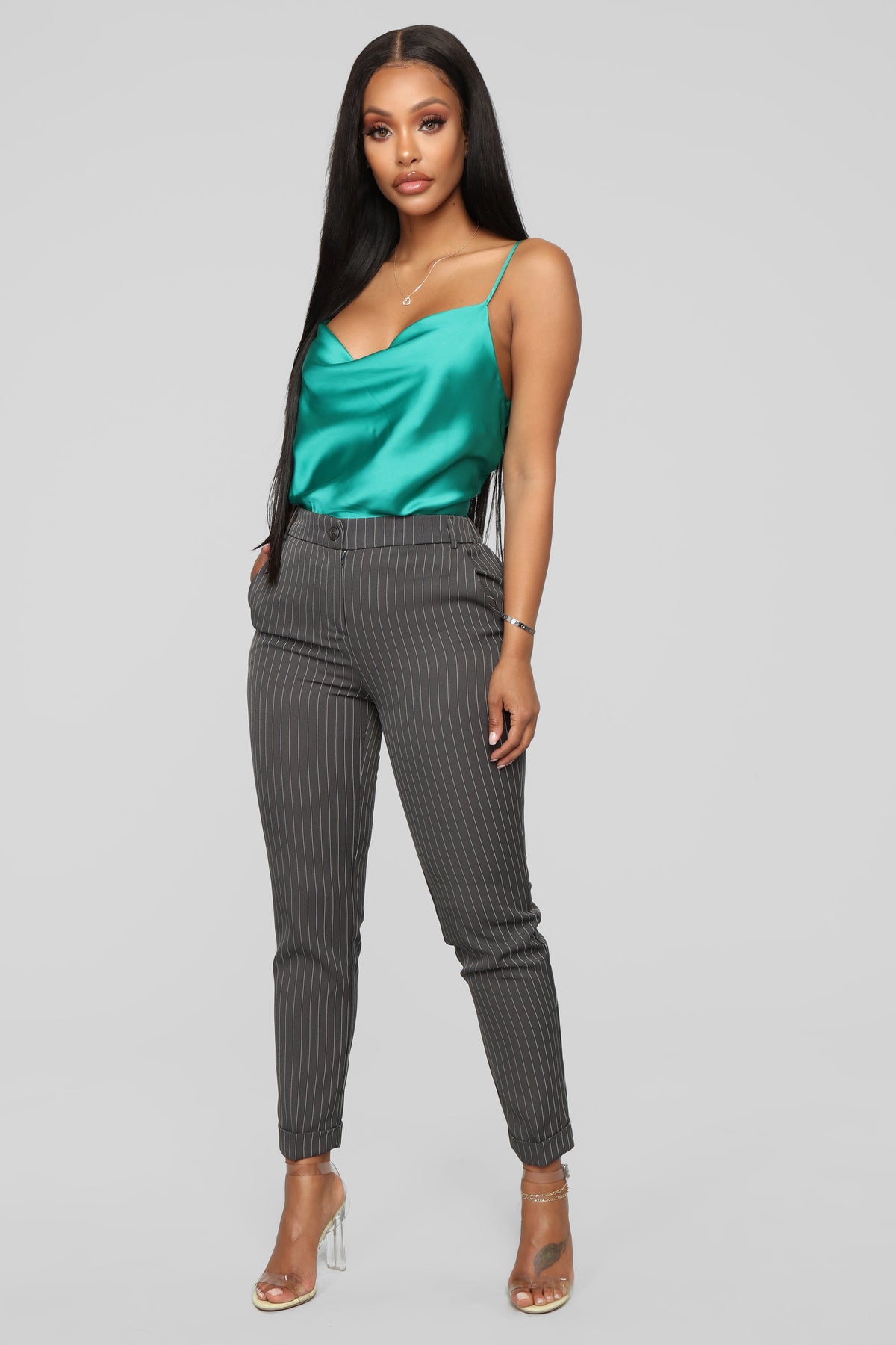 Calça Feminina Listrado Cinza – Doce Malícia