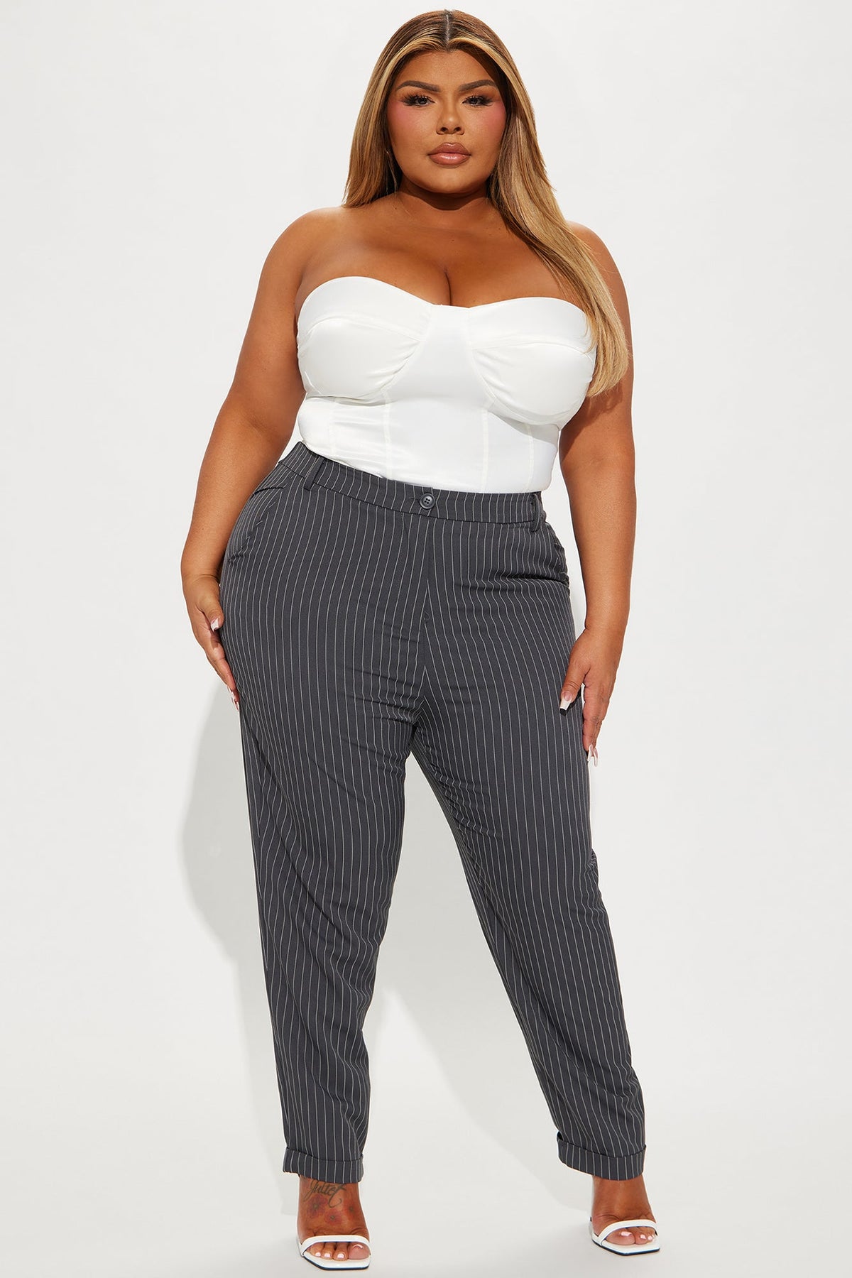Calça Feminina Listrado Cinza – Doce Malícia