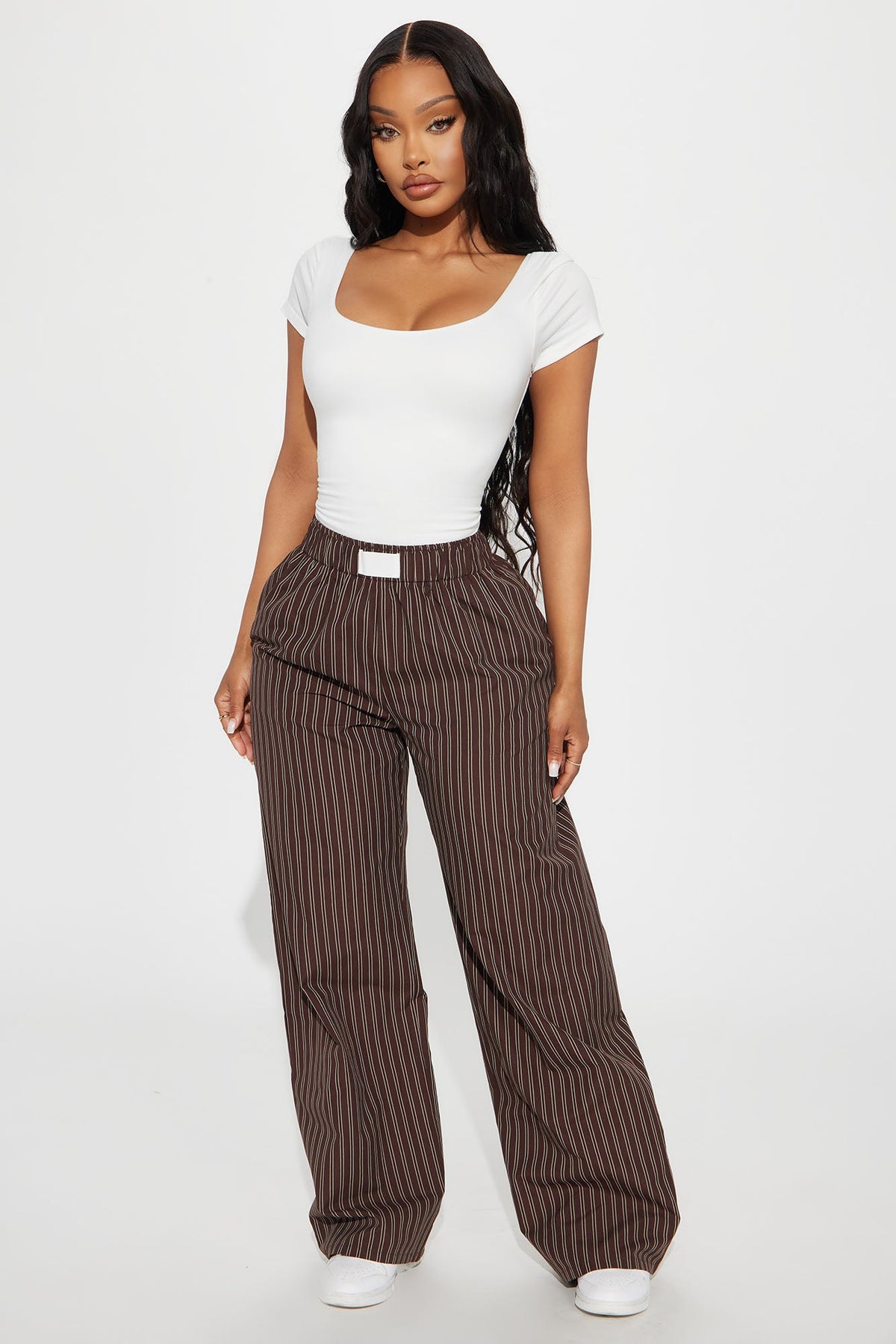 Calça Feminina Listrado Marrom – Doce Malícia