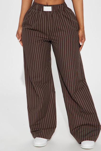 Calça Feminina Listrado Marrom – Doce Malícia