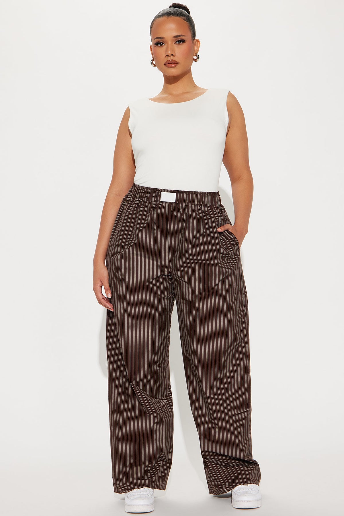 Calça Feminina Listrado Marrom – Doce Malícia