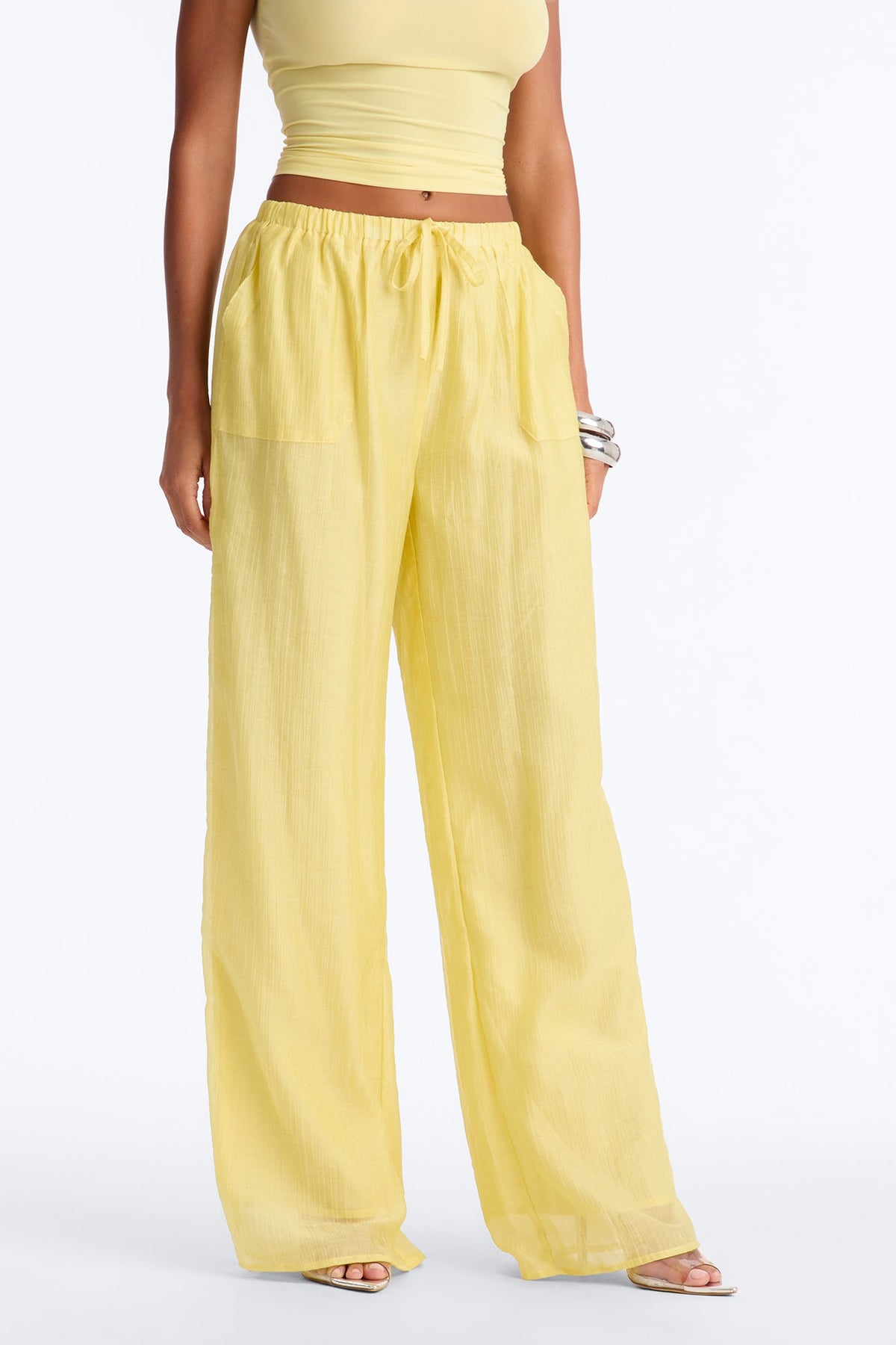 Calça Feminina Pantalona Amarelo Manteiga – Doce Malícia