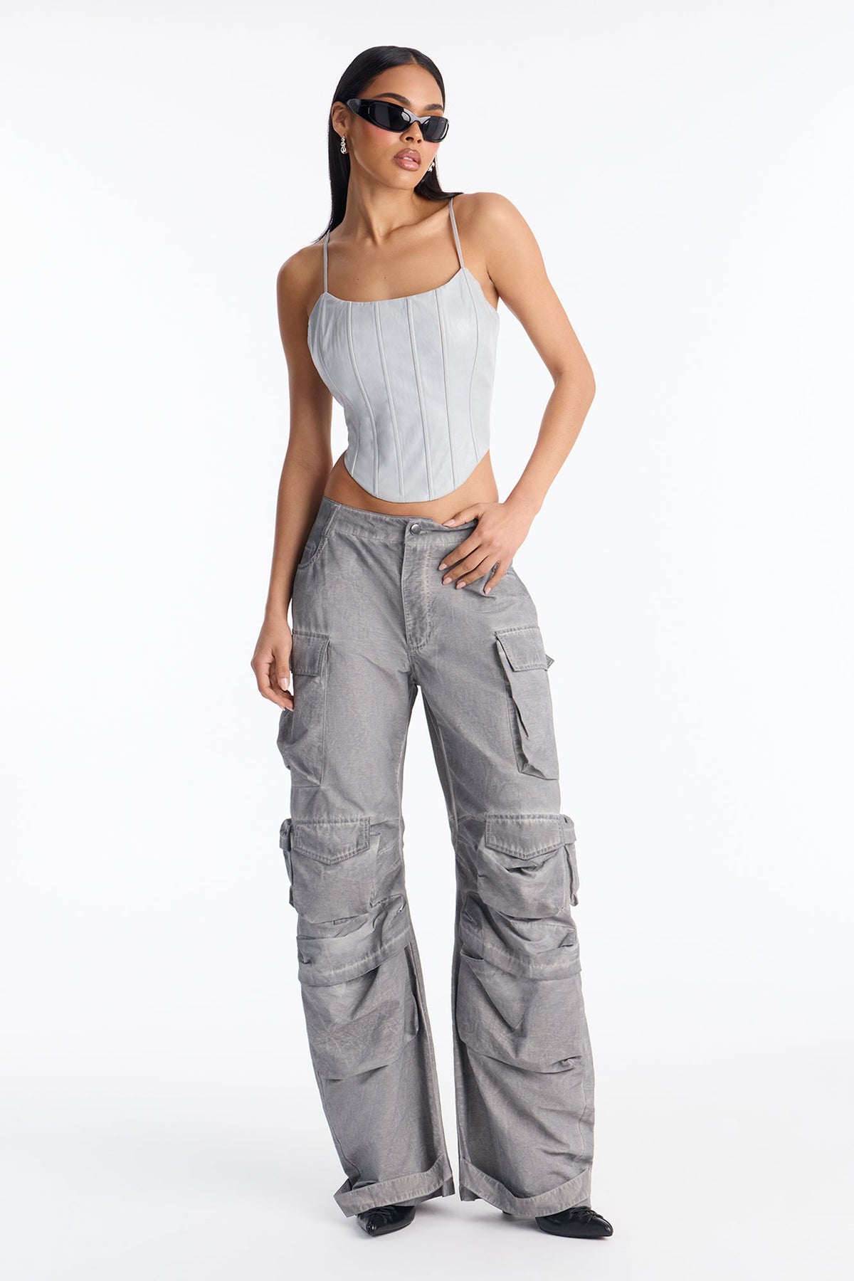 Calça Feminina Pantalona Cargo Soltinho Bege – Doce Malícia
