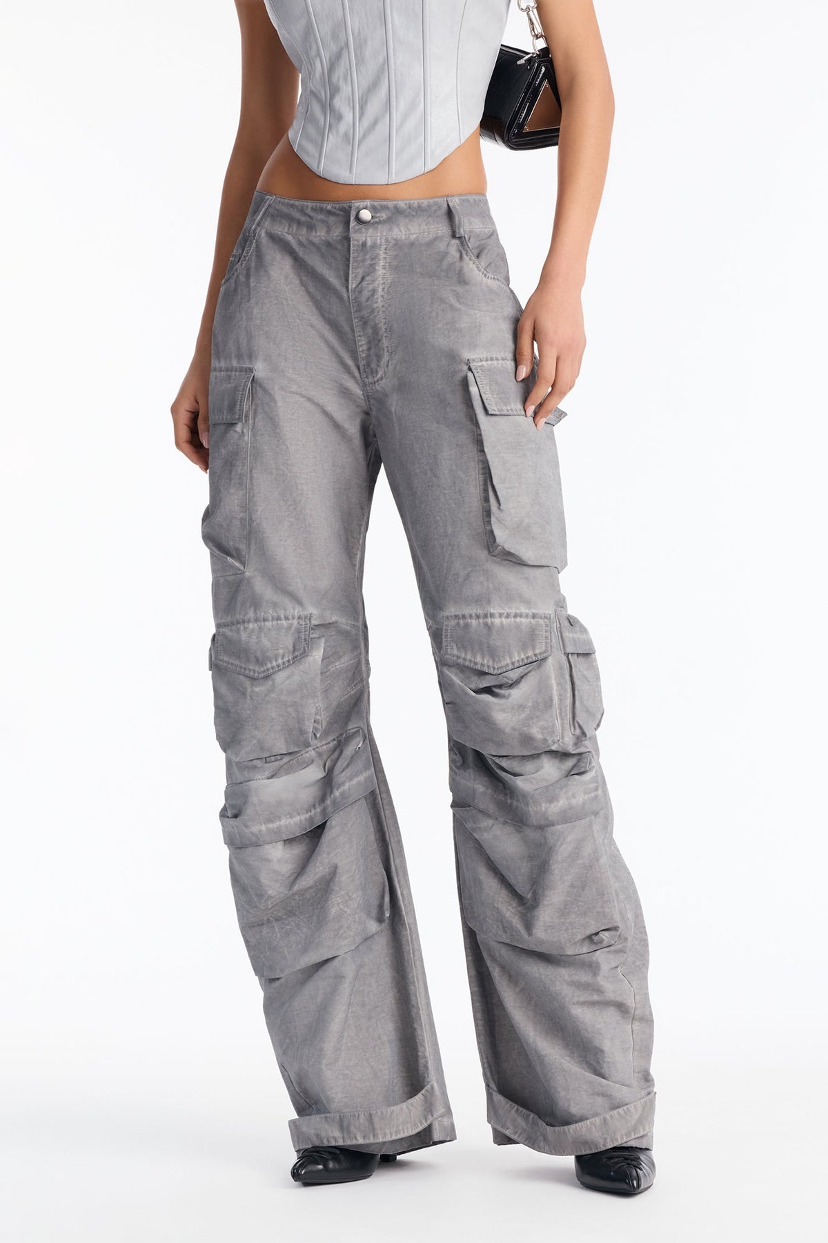 Calça Feminina Pantalona Cargo Soltinho Bege – Doce Malícia