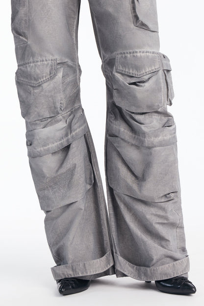 Calça Feminina Pantalona Cargo Soltinho Bege – Doce Malícia