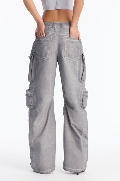 Calça Feminina Pantalona Cargo Soltinho Bege – Doce Malícia