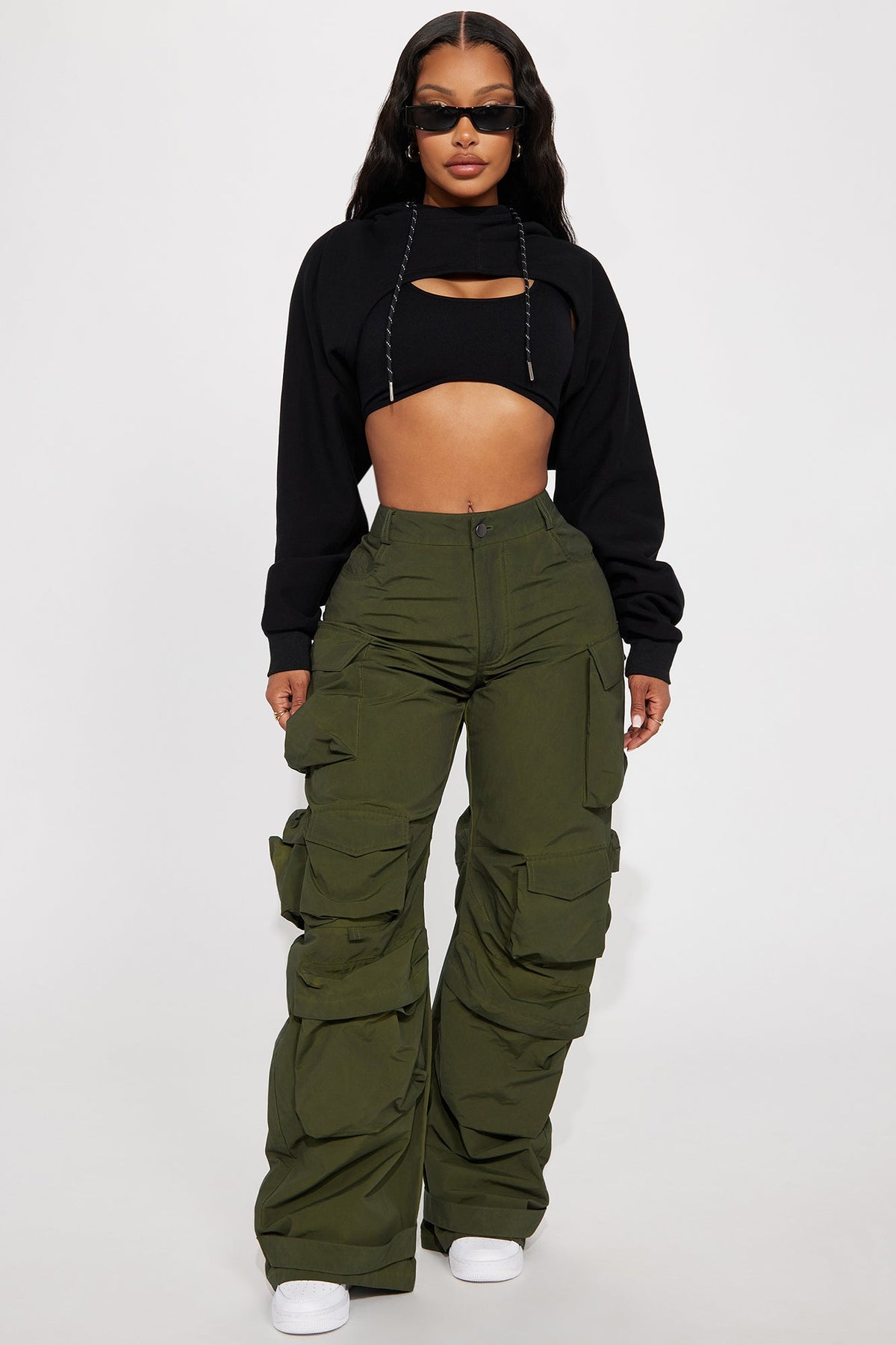 Calça Feminina Pantalona Cargo Soltinho Bege – Doce Malícia