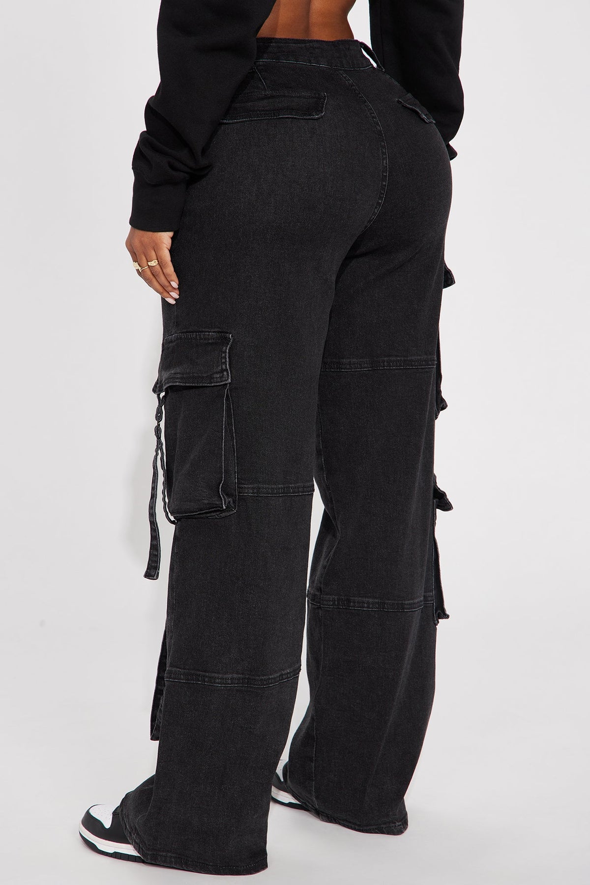 Calça Feminina Pantalona Cargo Soltinho Preto – Doce Malícia