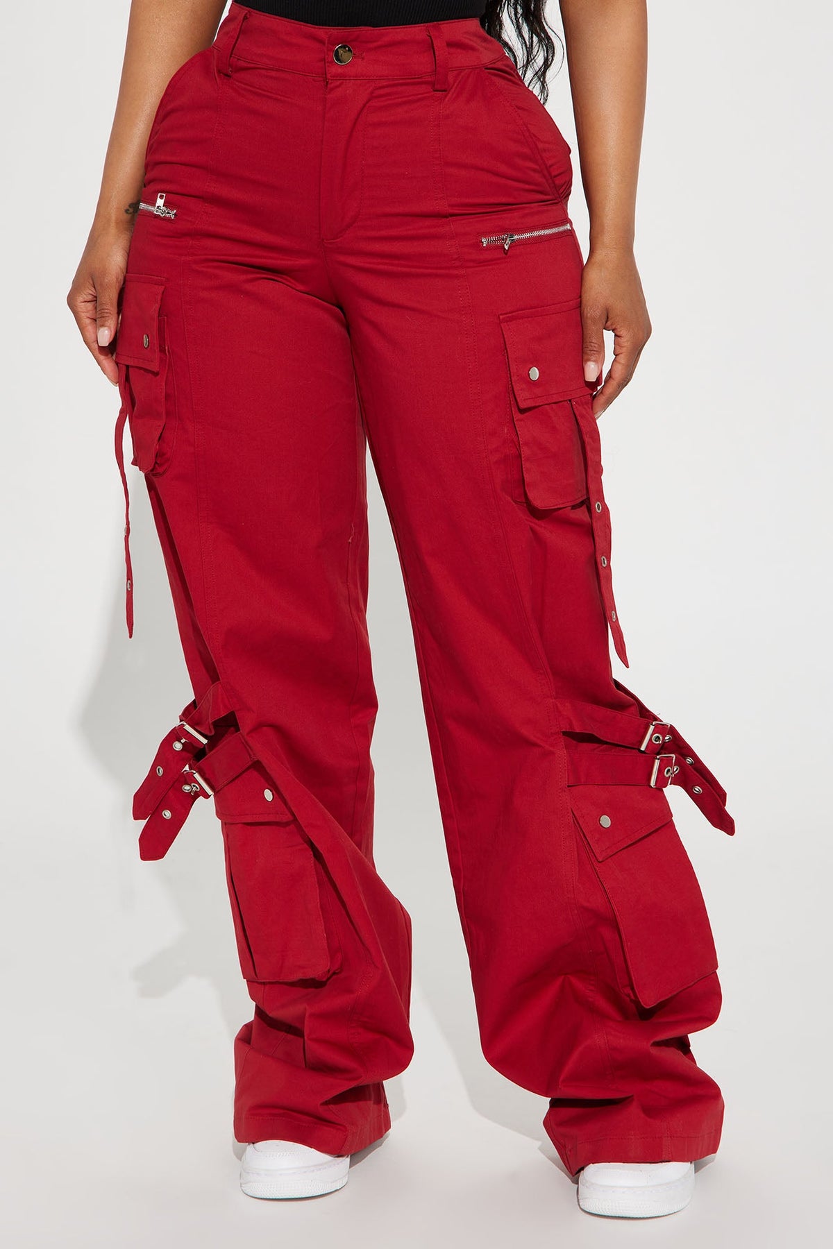 Calça Feminina Pantalona Cargo Vermelho – Doce Malícia