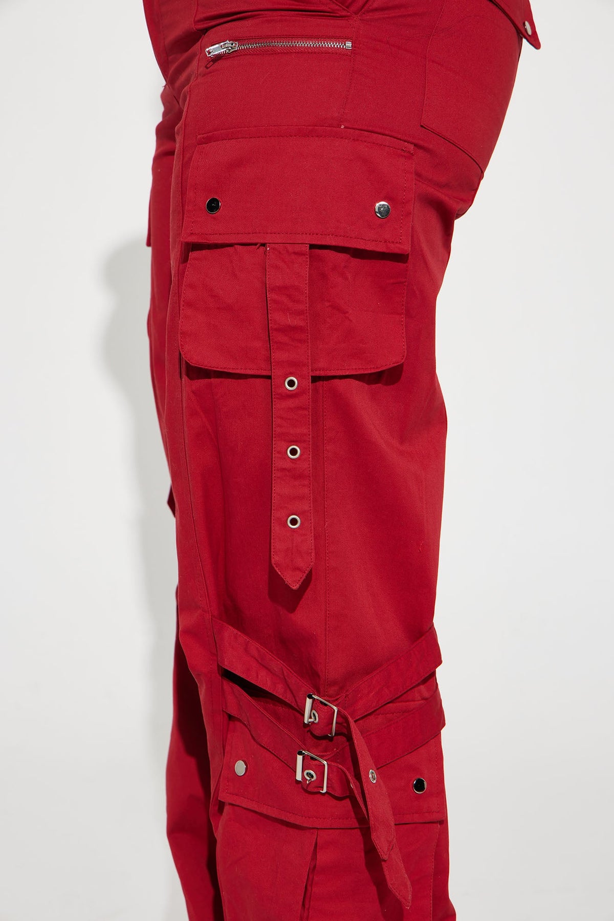 Calça Feminina Pantalona Cargo Vermelho – Doce Malícia