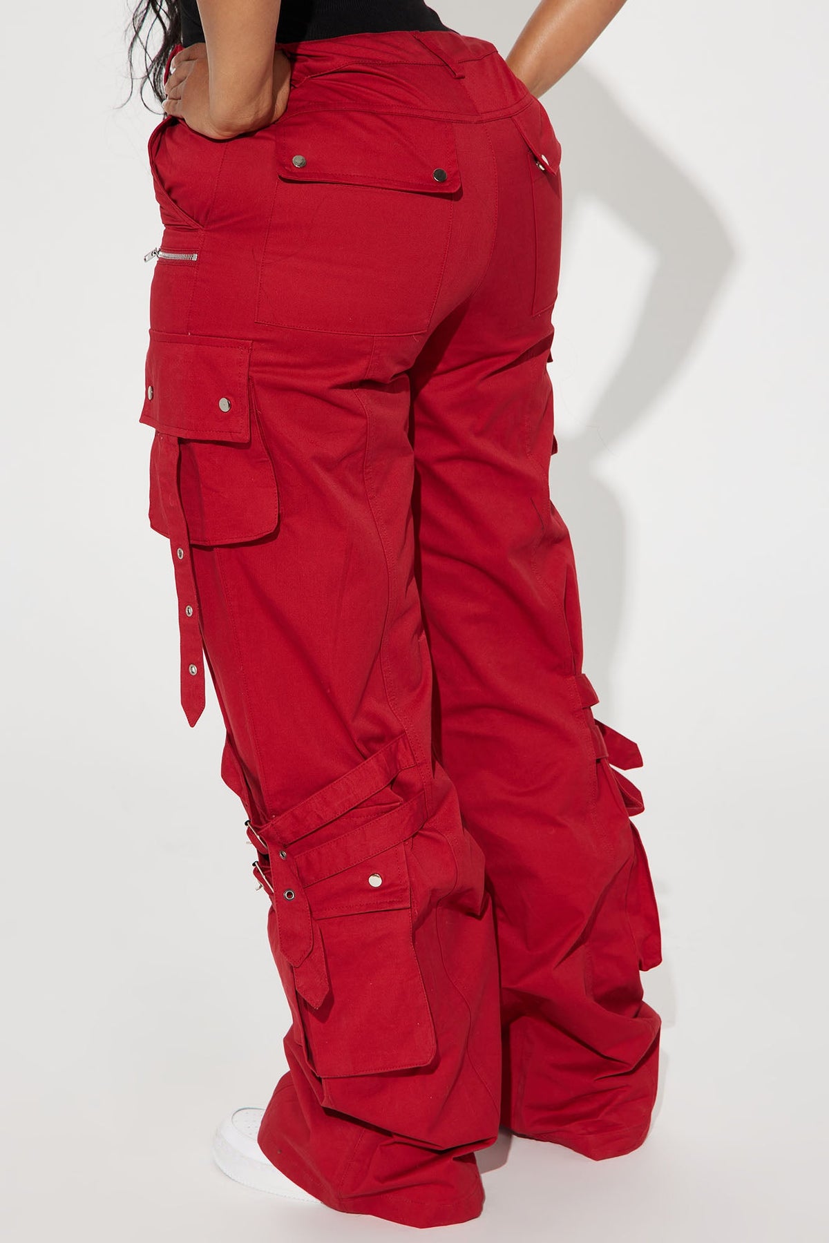 Calça Feminina Pantalona Cargo Vermelho – Doce Malícia