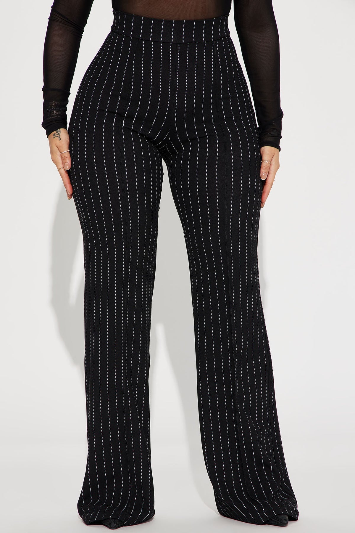 Calça Feminina Pantalona Cintura Alta Plissado Branco – Doce Malícia