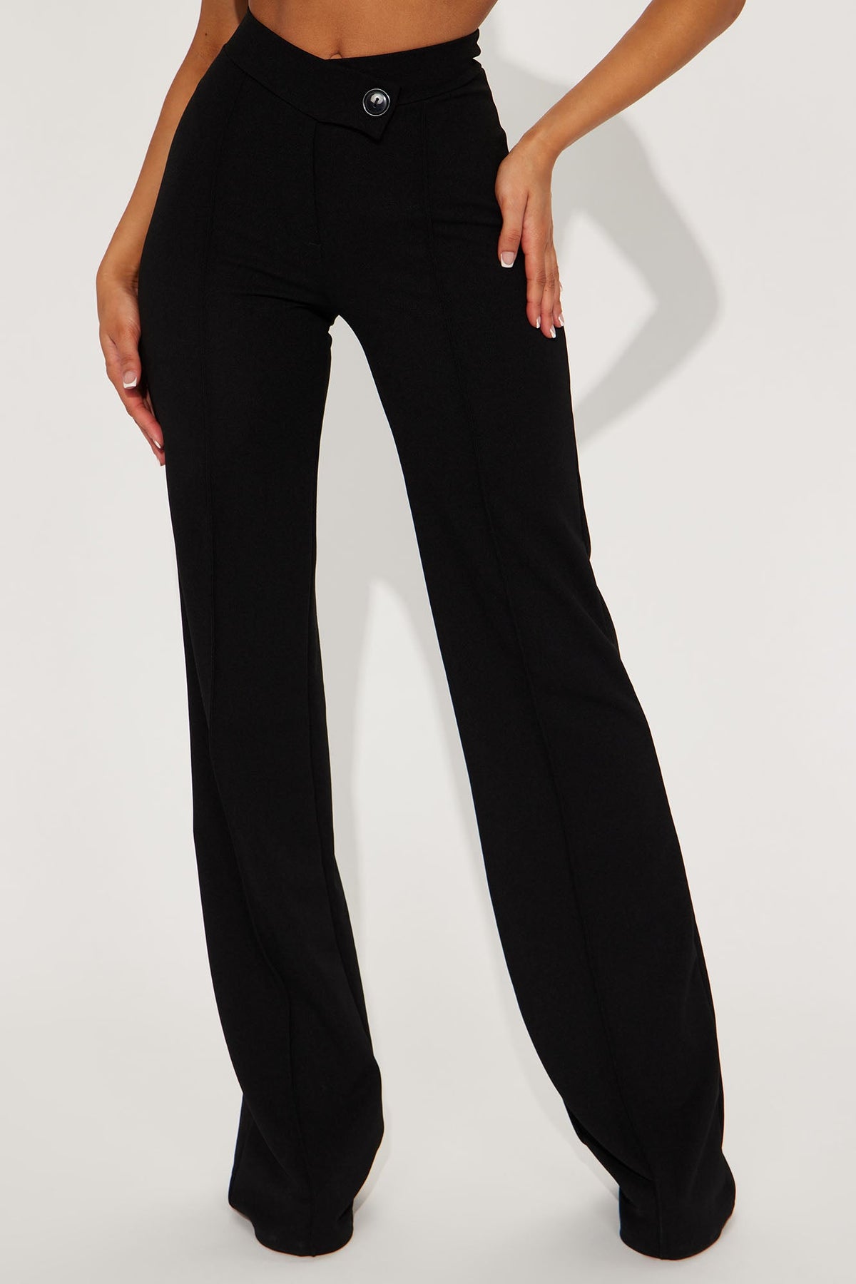 Calça Feminina Pantalona Cintura Alta Preto – Doce Malícia