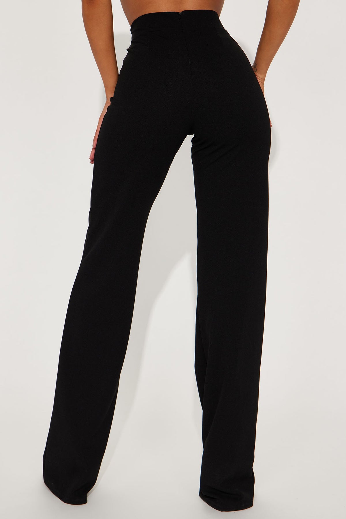 Calça Feminina Pantalona Cintura Alta Preto – Doce Malícia