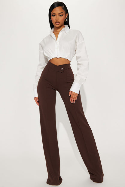 Calça Feminina Pantalona Cintura Alta Preto – Doce Malícia