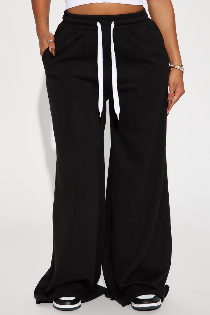 Calça Feminina Pantalona Cintura Alta Soltinho Preto – Doce Malícia — Doce Malícia