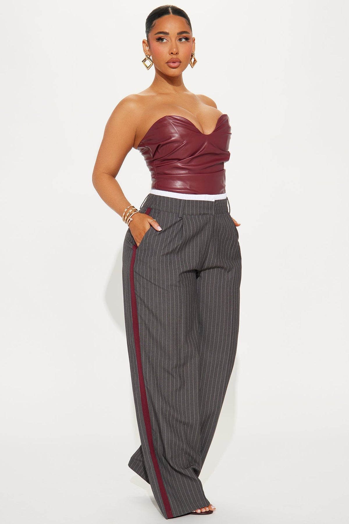 Calça Feminina Pantalona Listrado – Doce Malícia