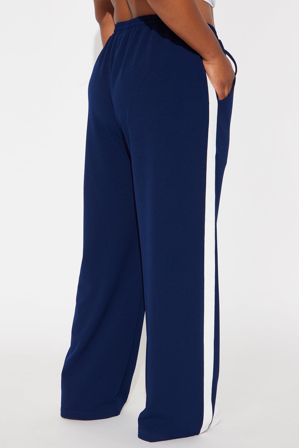Calça Feminina Pantalona Listrado Azul – Doce Malícia
