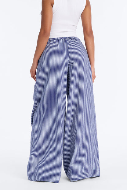 Calça Feminina Pantalona Listrado Marrom – Doce Malícia