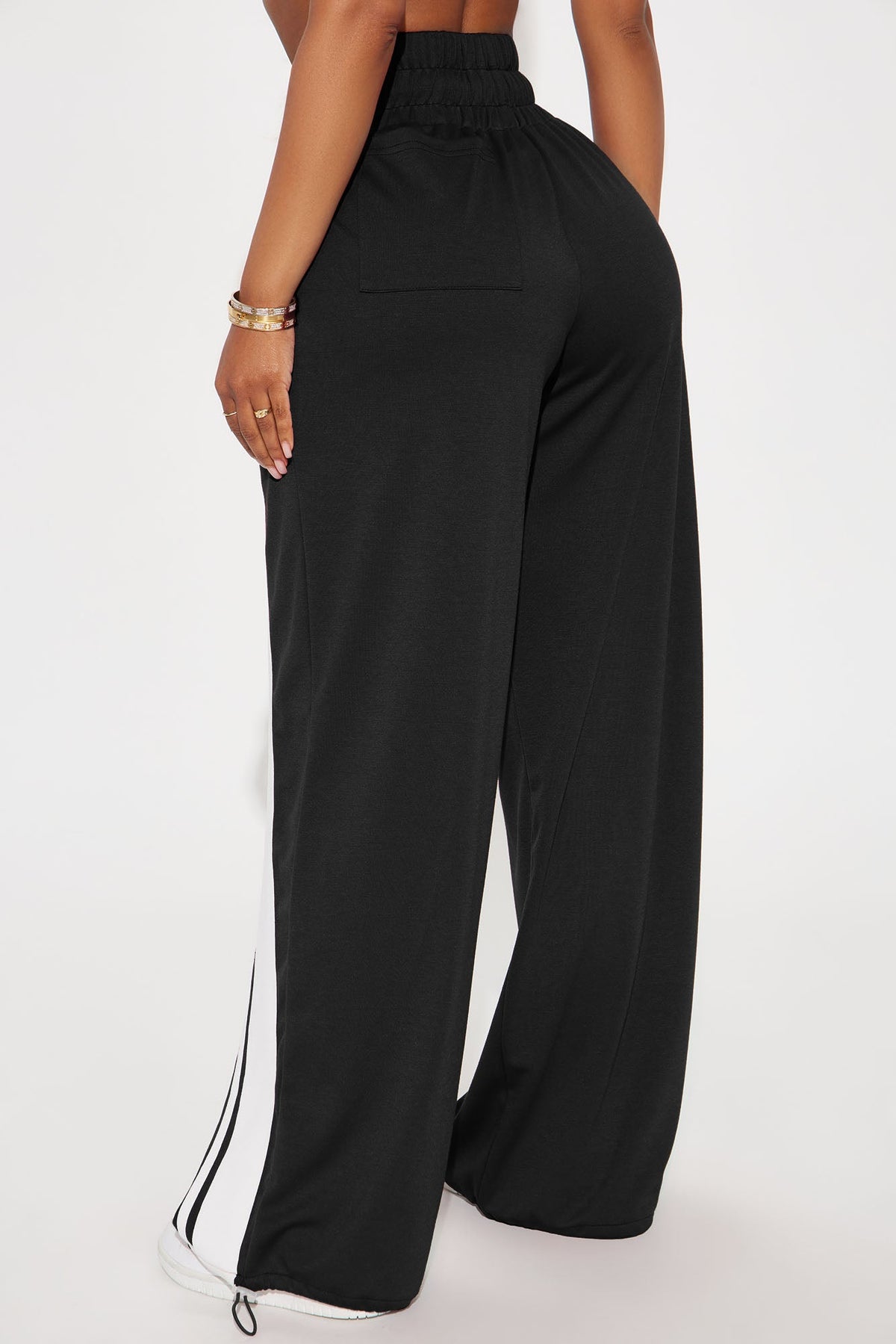 Calça Feminina Pantalona Listrado Preto – Doce Malícia