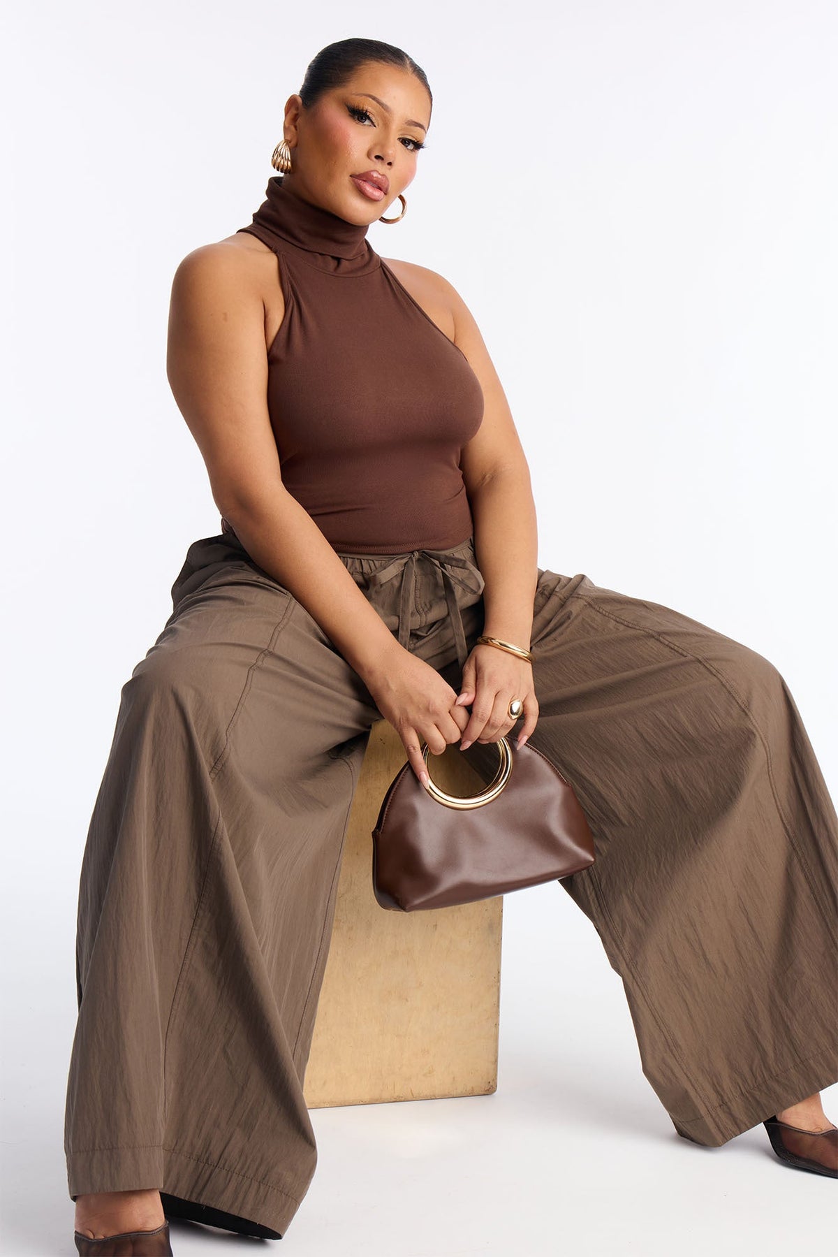 Calça Feminina Pantalona Marrom – Doce Malícia