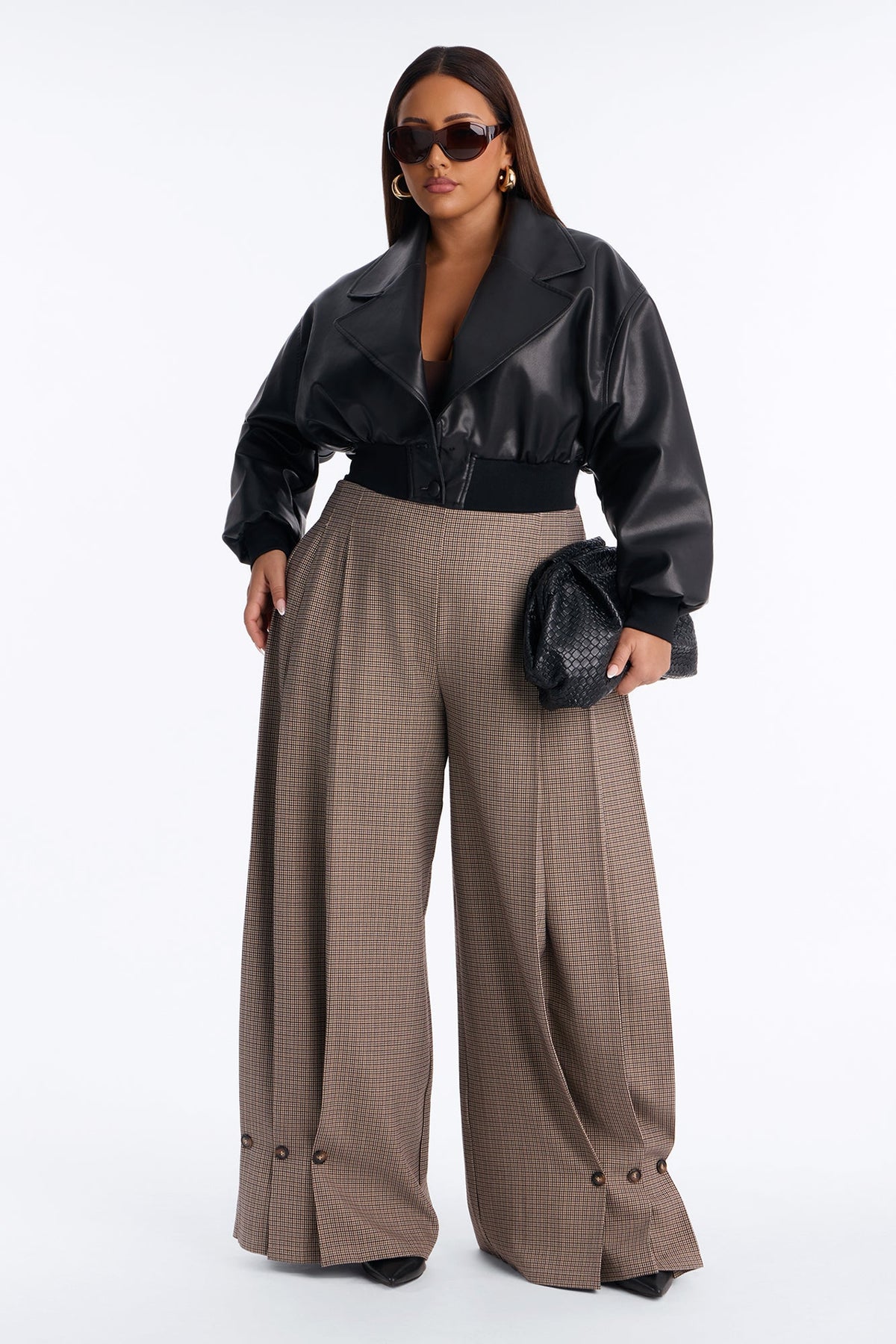 Calça Feminina Pantalona Plissado Dourado – Doce Malícia