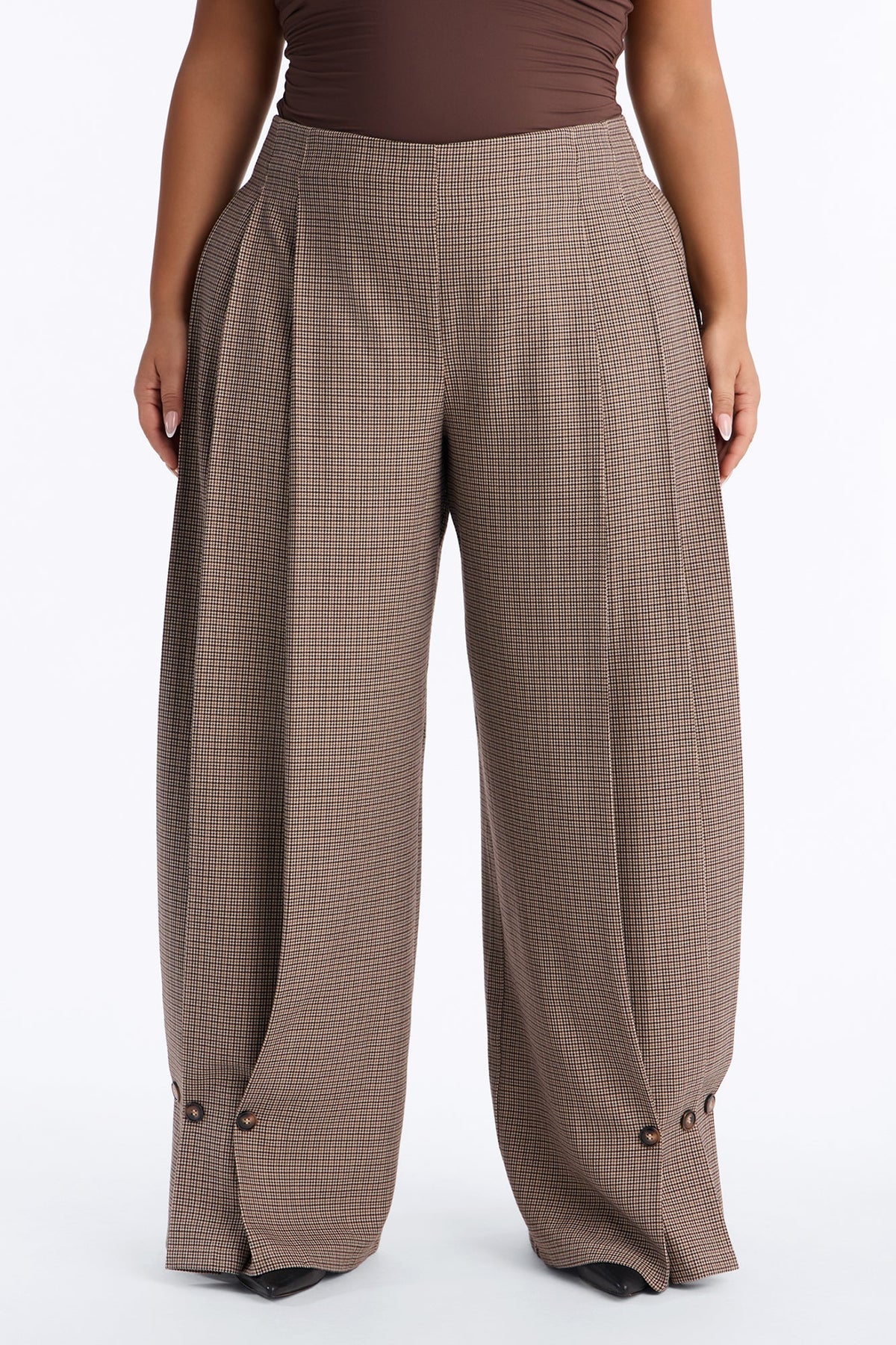 Calça Feminina Pantalona Plissado Dourado – Doce Malícia