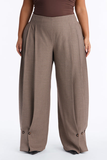 Calça Feminina Pantalona Plissado Dourado – Doce Malícia