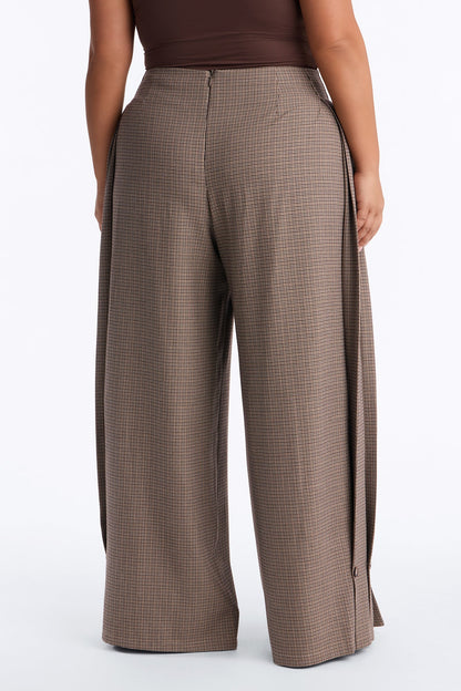 Calça Feminina Pantalona Plissado Dourado – Doce Malícia
