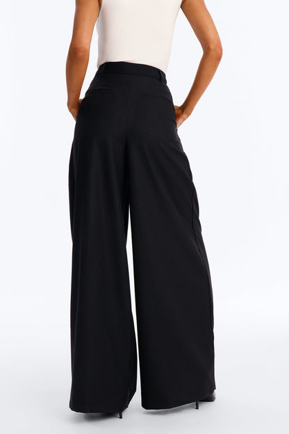 Calça Feminina Pantalona Plissado Preto – Doce Malícia