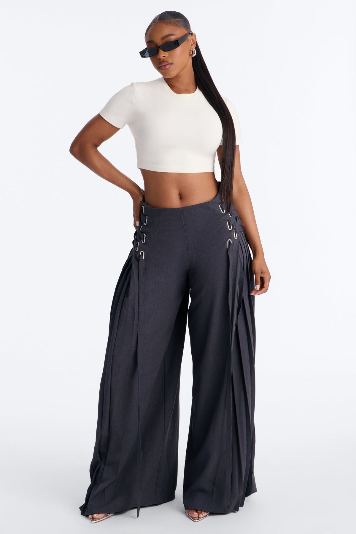 Calça Feminina Pantalona Renda Plissado – Doce Malícia