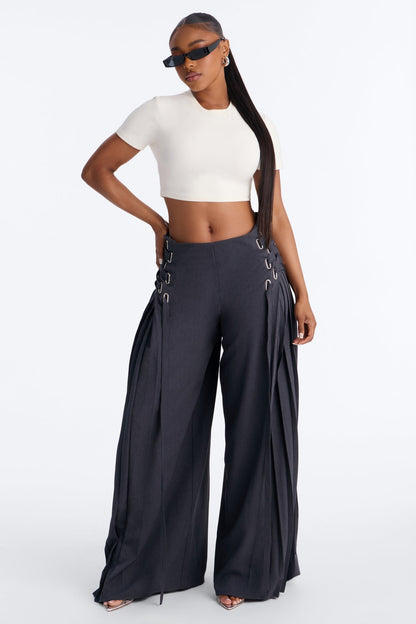 Calça Feminina Pantalona Renda Plissado – Doce Malícia