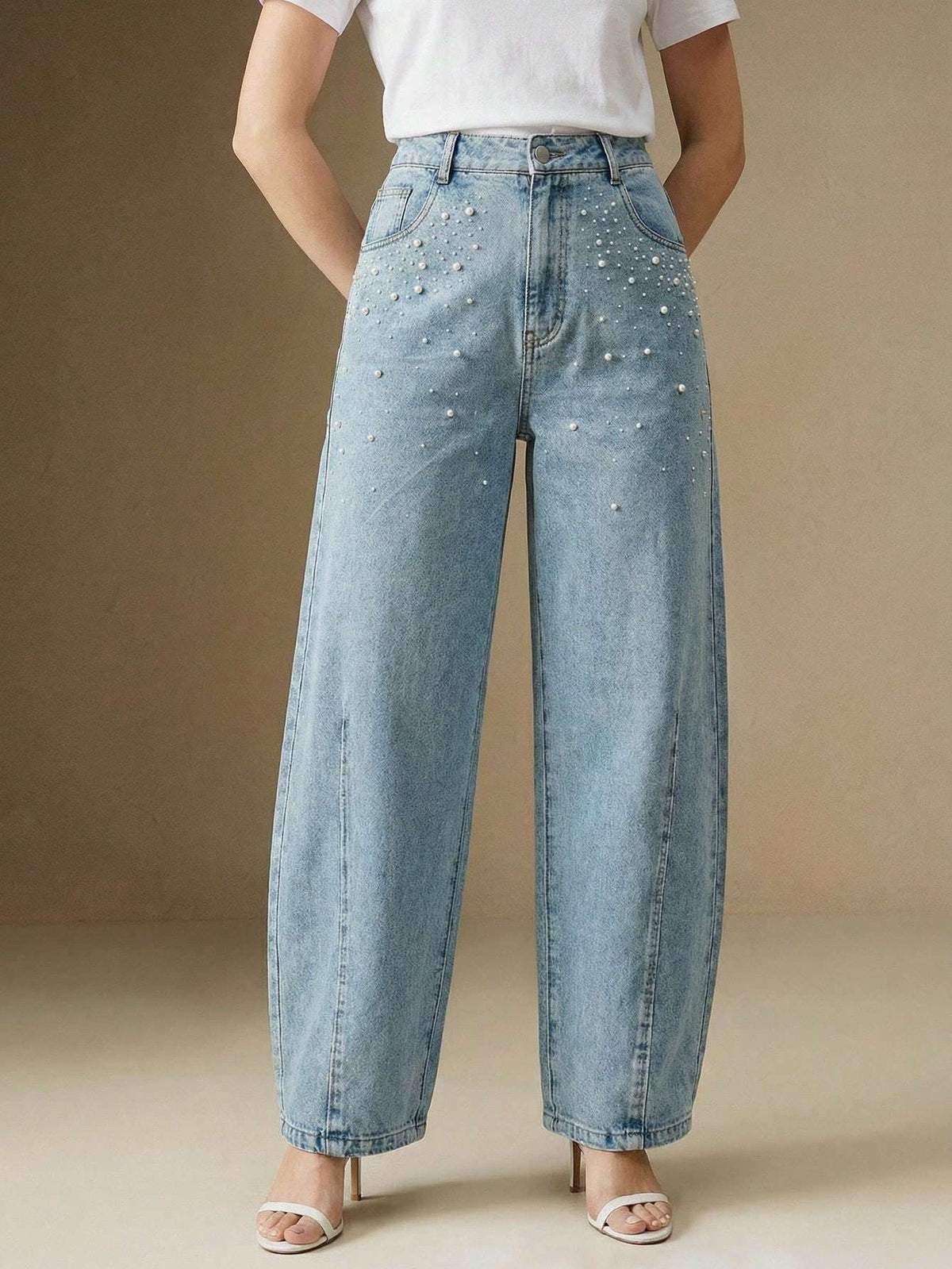 Calça Jeans Feminina Pérolas Azul Claro – Doce Malícia