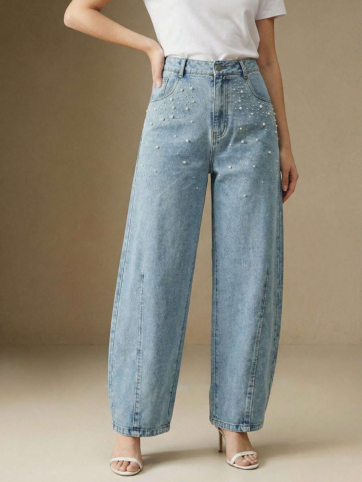 Calça Jeans Feminina Pérolas Azul Claro – Doce Malícia