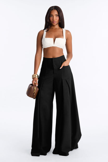 Calça Feminina Plissado Preto – Doce Malícia
