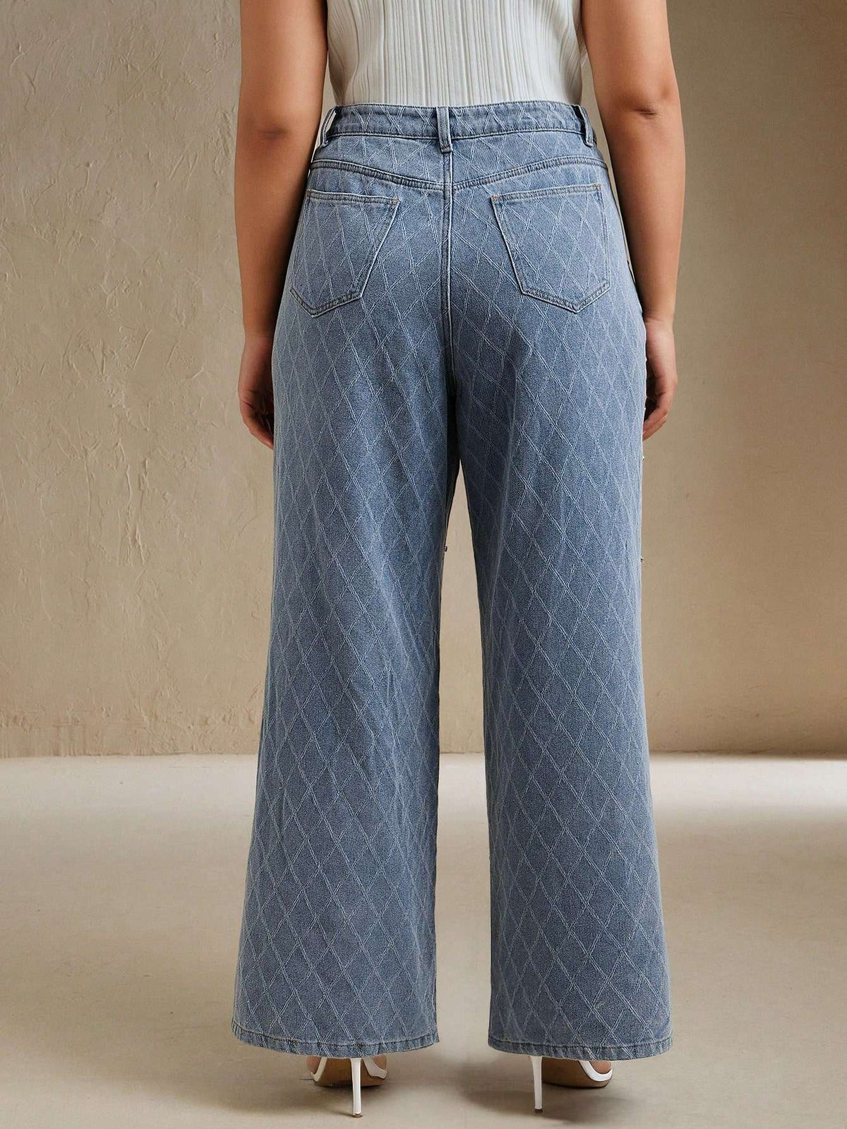 Calça Jeans Feminina Plus Size Strass Azul – Doce Malícia