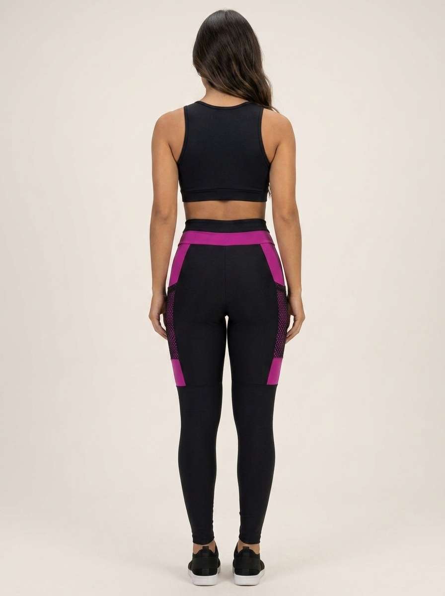 Calça Legging Fitness Feminina com Bolso Lateral Cintura Alta