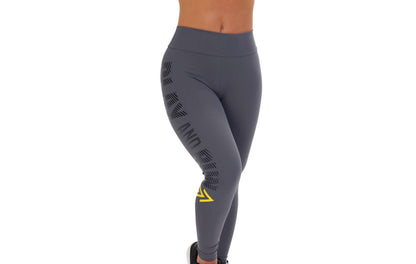 Calça legging com estampa na lateral em cinza – Doce Malícia