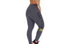 Calça legging com estampa na lateral em cinza – Doce Malícia