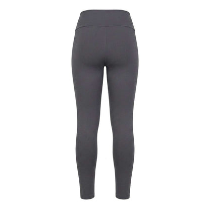 Calça Legging Fitness Feminina Cintura Alta Cinza Estampa Lateral