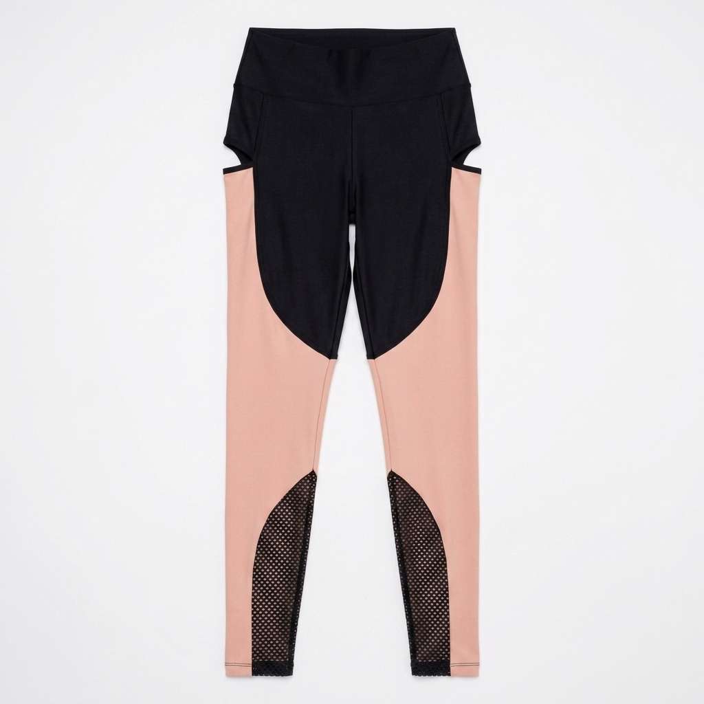 Calça Legging Fitness Feminina Cintura Alta com Silk e Recortes