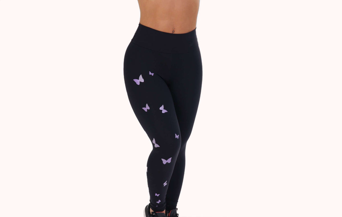 Calça legging fitness com borboleta – Doce Malícia
