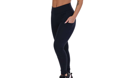 Calça legging longa com bolso em Preto – Doce Malícia