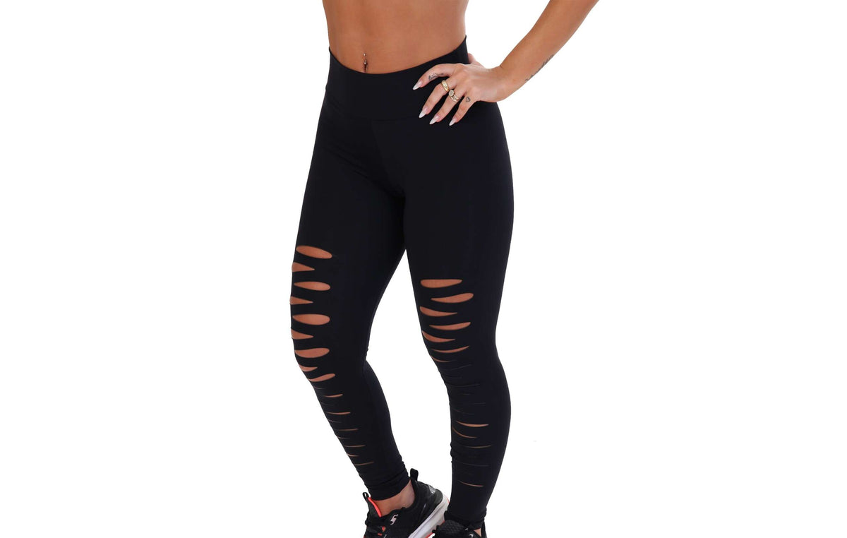 Calça legging preta com recorte em Preto – Doce Malícia