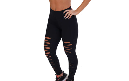 Calça legging preta com recorte em Preto – Doce Malícia
