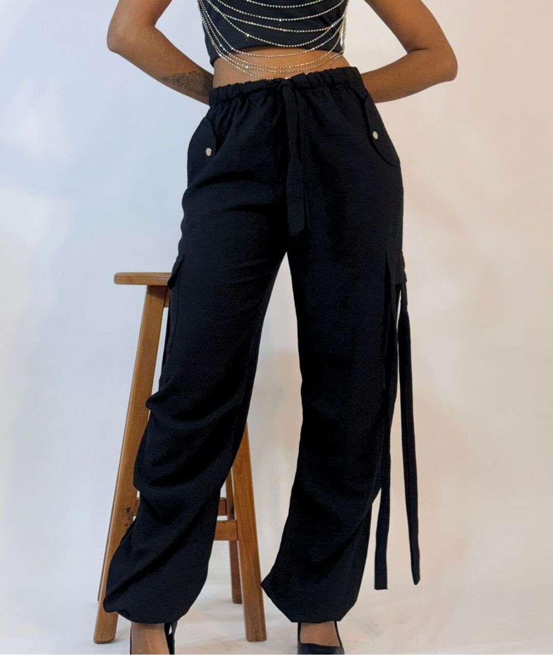 Calça Georgia Cargo Alfaiataria - Preto